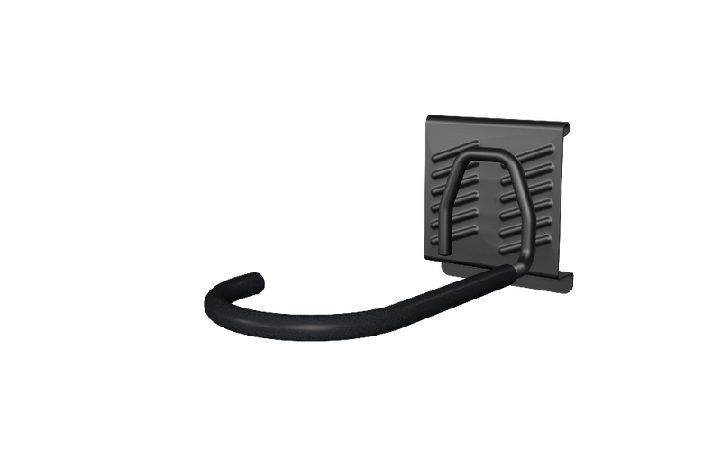 Load image into Gallery viewer, Cave Man black single hook side angle - holds bike
