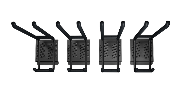 Load image into Gallery viewer, Set of five black guitar capos on a white background
